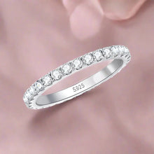 Load image into Gallery viewer, 925 Sterling Silver 2MM Moissanite Row Ring
