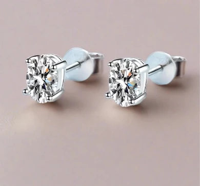 925 Moissanite Stud Earrings