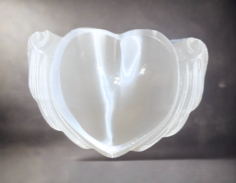 Selenite heart wings