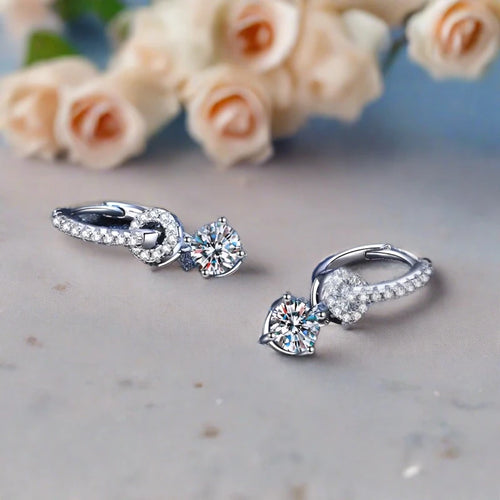 Genuine Moissanite Drop Earrings