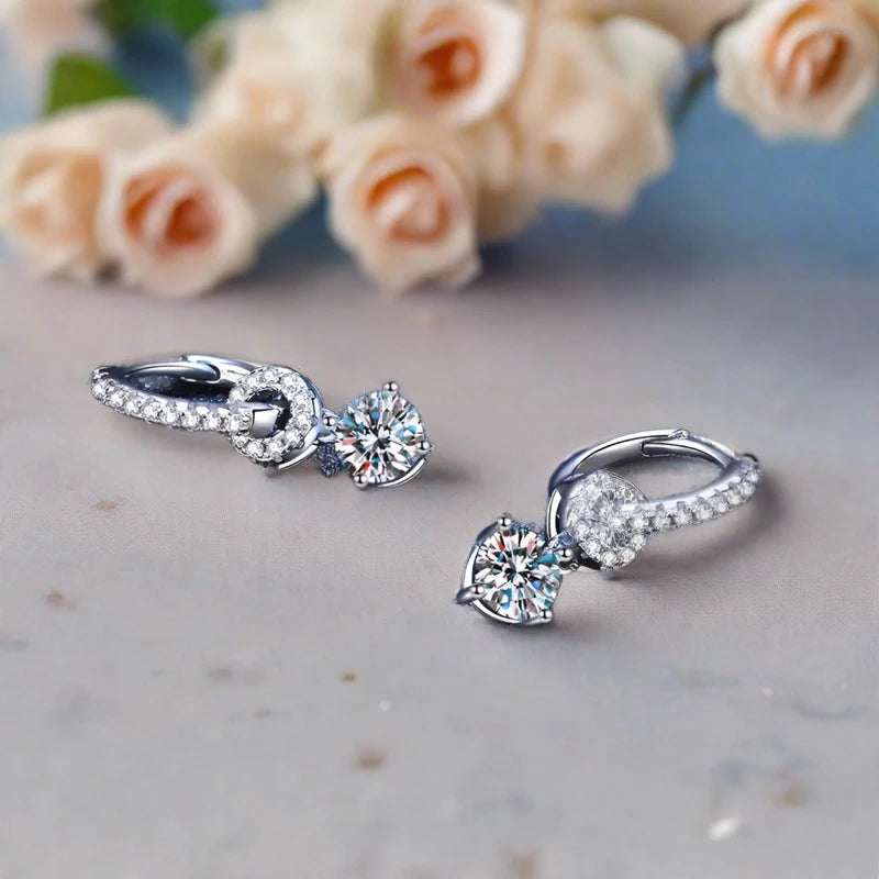 Genuine Moissanite Drop Earrings