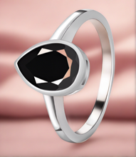 Load image into Gallery viewer, obsidian ring pear shape
