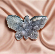 Load image into Gallery viewer, black amethyst druzy butterfly
